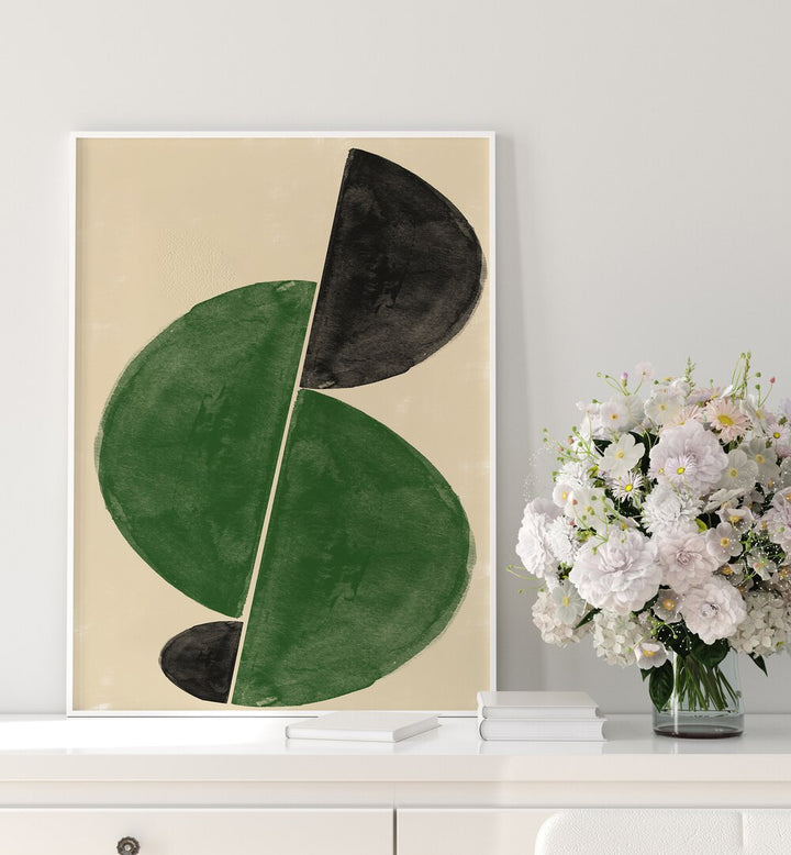 INTERACTION BALANCE NO.4, ABSTRACT PAINTINGS showcases harmonious shapes and colors, perfect for modern decor.