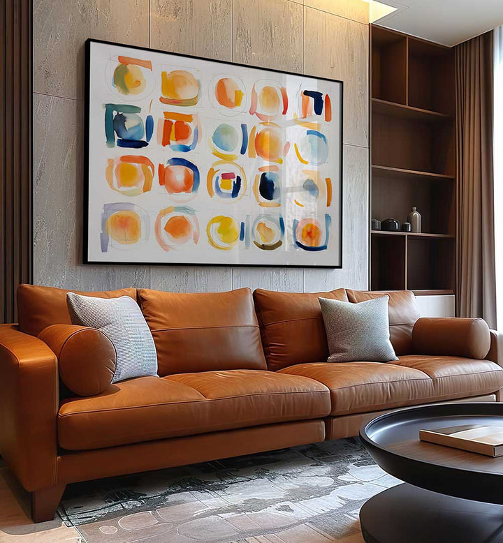 CIRCLES AND SQUARES , ABSTRACT PAINTINGS