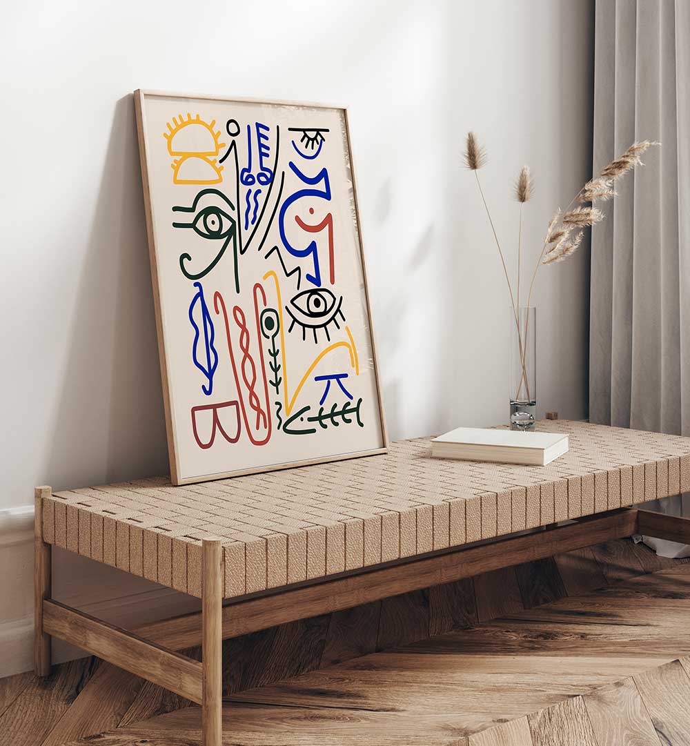 MYSTICAL SYMBOLS , LINE ART PAINTINGS