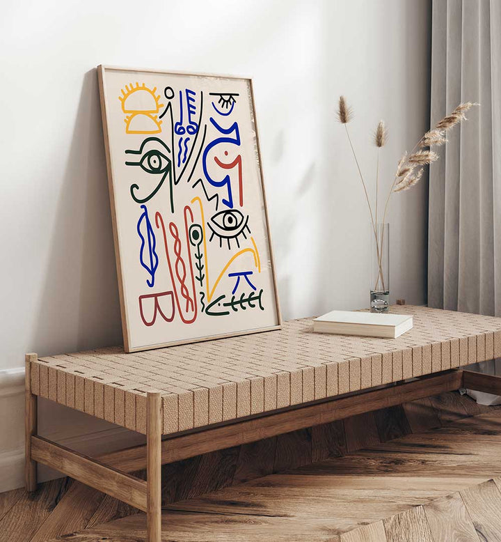 MYSTICAL SYMBOLS , LINE ART PAINTINGS