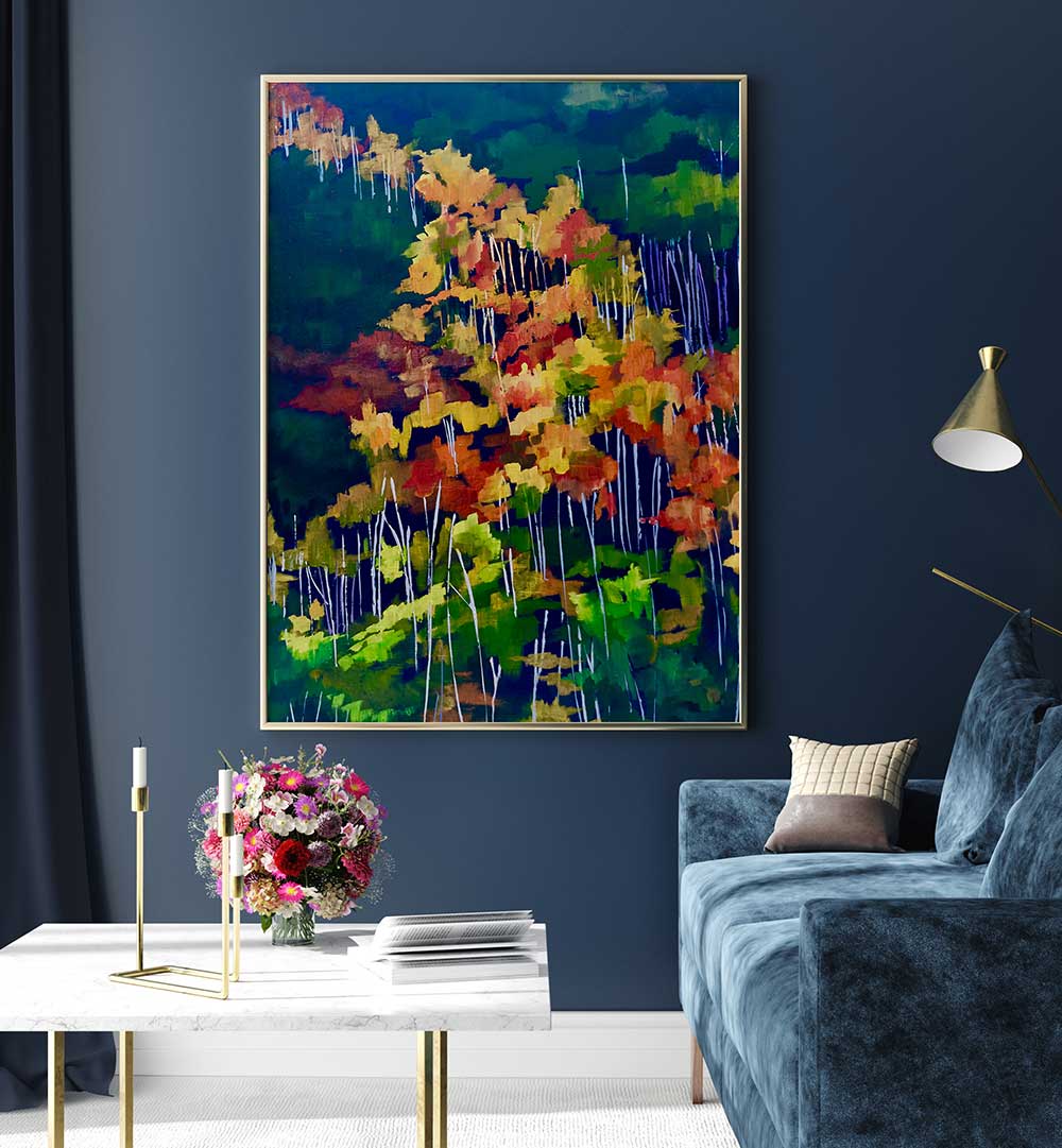 DESCENDING THE HILLSIDE , LANDSCAPE PAINTINGS