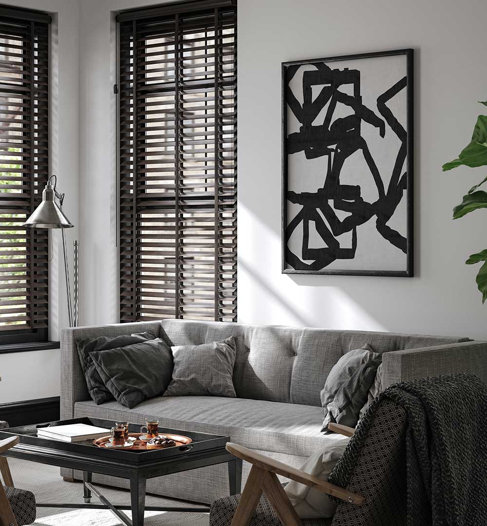 Stylishly enhance your space with NOIR AND INKY 1, PATTERN ART PRINTS, featuring bold abstract designs.