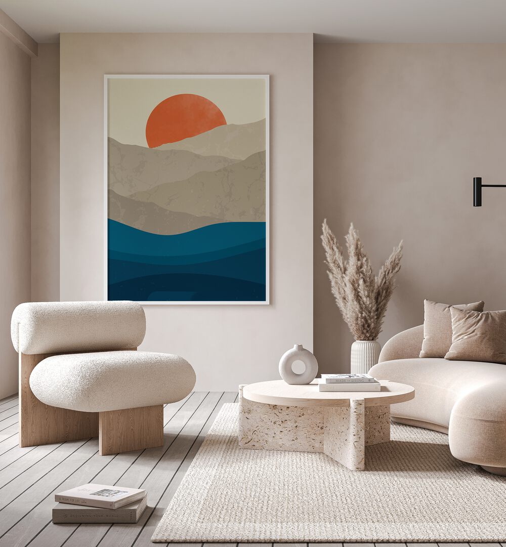 mountains I by jay stanley landscape art prints landscape paintings Artwork I placed on a wall near sofa