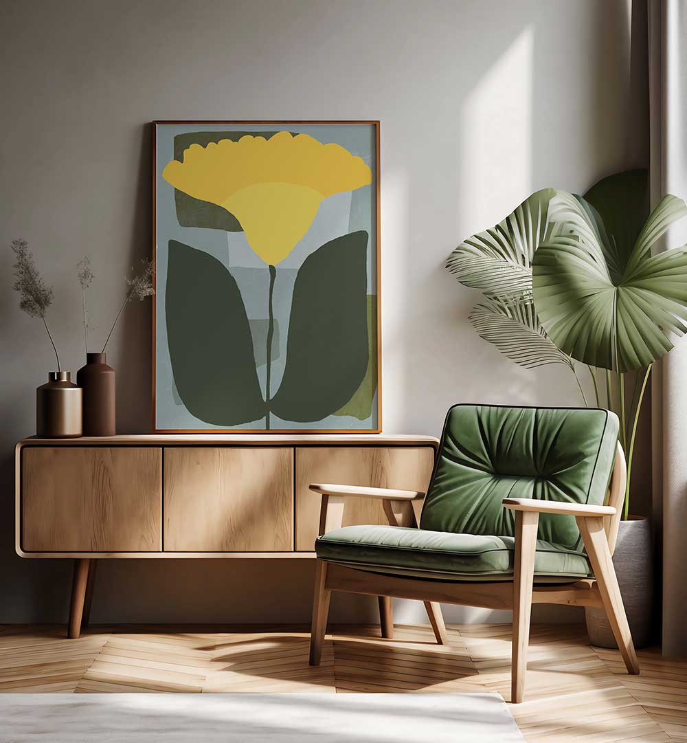 SIMPLISTIC YELLOW , FLORAL FLOWER PAINTINGS