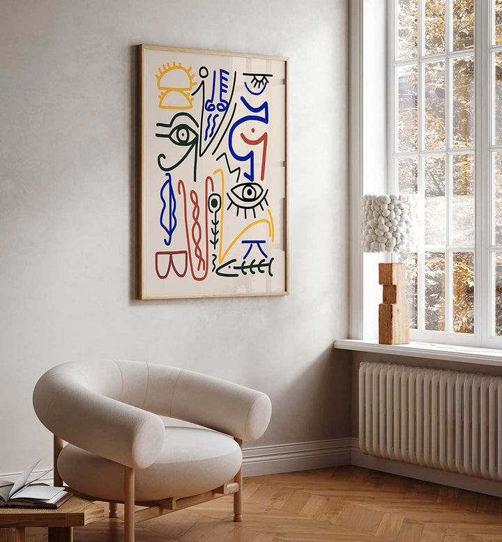 MYSTICAL SYMBOLS , LINE ART PAINTINGS