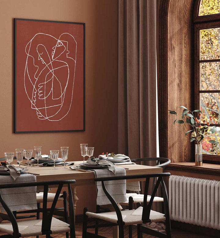 COUPLE HUGGING , LINE ART PAINTINGS