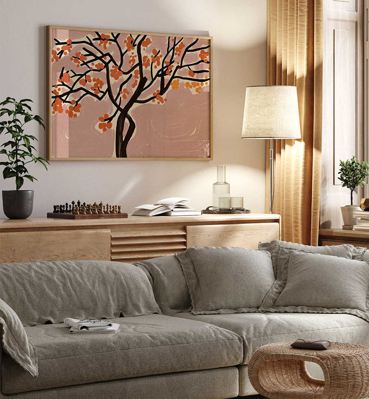 STYLIZED TREE , FLORAL FLOWER PAINTINGS
