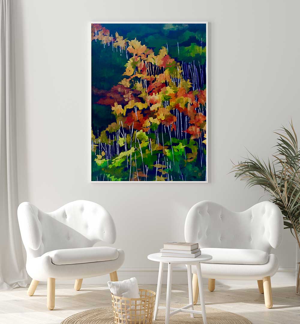 DESCENDING THE HILLSIDE , LANDSCAPE PAINTINGS