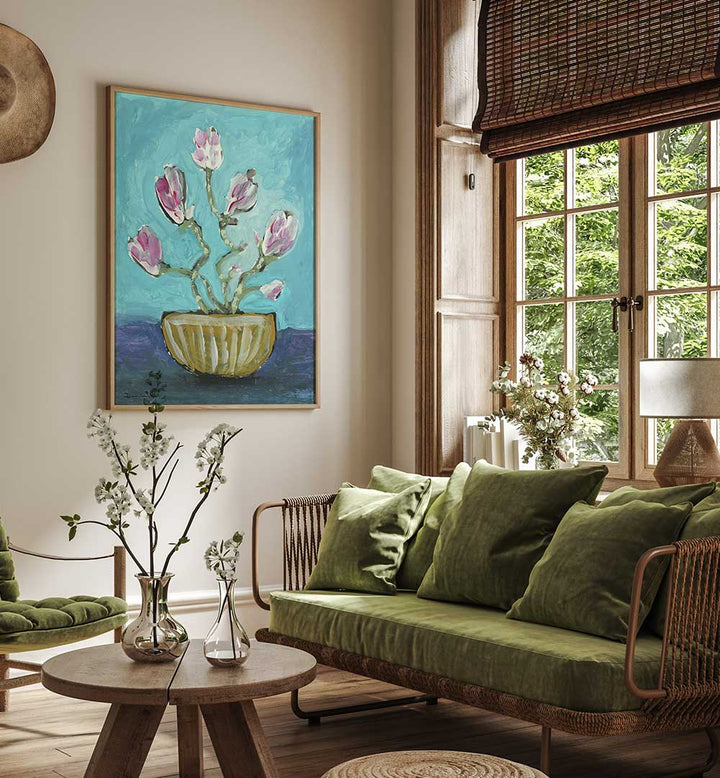 MAGNOLIA VASE , FLORAL FLOWER PAINTINGS