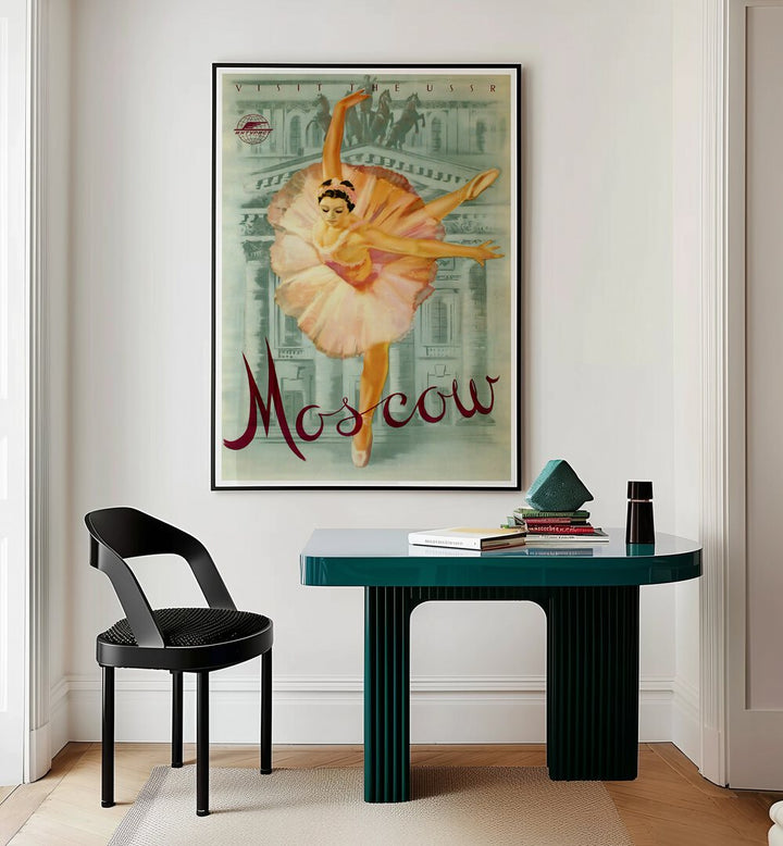 Moscow I Vintage Travel Posters showcase the city's charm with stunning ballet art, perfect for your decor.
