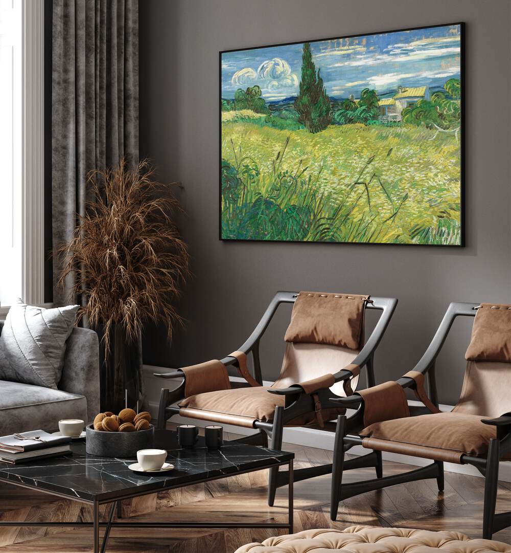 VINCENT VAN GOGH - GREEN FIELD,  VINTAGE PAINTINGS