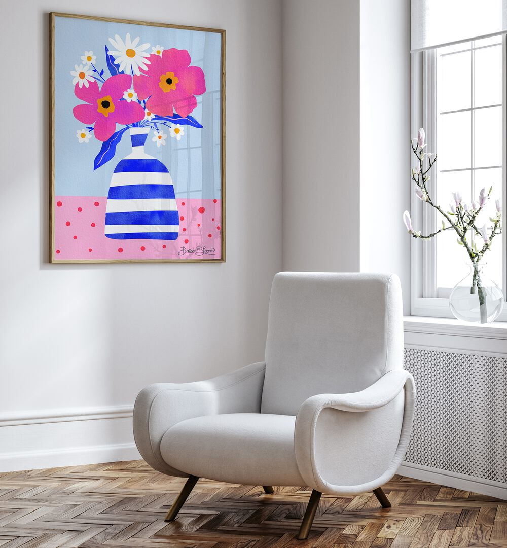 MAXIMALIST FLOWER VASE , FLORAL FLOWER PAINTINGS