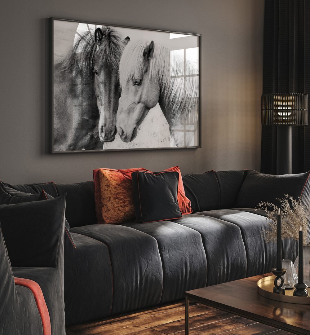 Elegant HORSE LOVE, ANIMAL PAINTINGS showcase the bond between horses, perfect for equestrian enthusiasts.