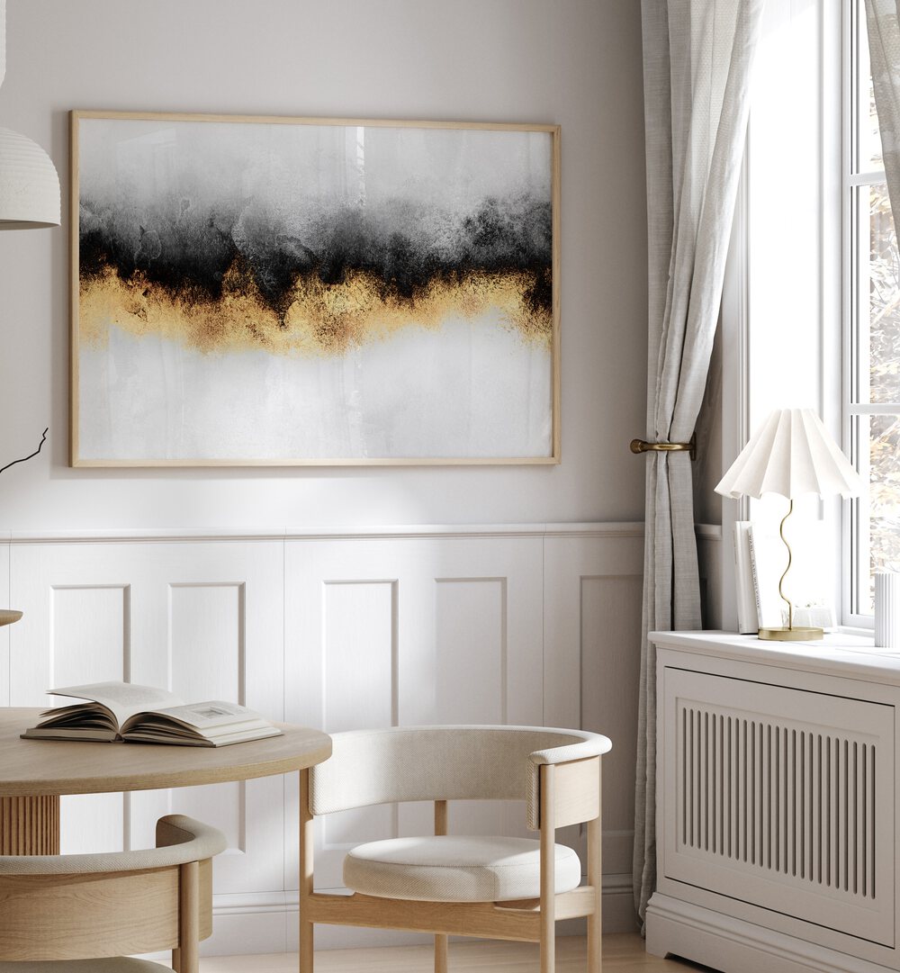 Stylish room showcasing SKY II, ABSTRACT PAINTINGS with vibrant colors on display, perfect for modern home decor.