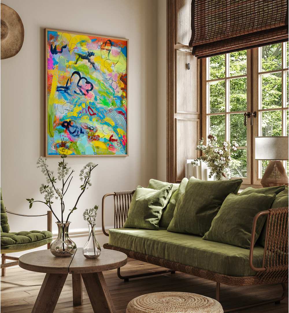 Colorful abstract painting from the FRUITS OF LABOR, ABSTRACT PAINTINGS collection, enhancing modern home decor.