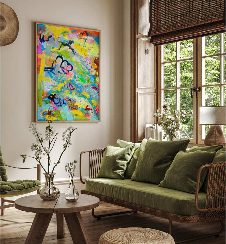 Colorful abstract painting from the FRUITS OF LABOR, ABSTRACT PAINTINGS collection, enhancing modern home decor.
