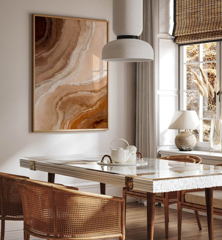 Elegant SANDSTONE IN BROWN HUES, ABSTRACT PAINTINGS enhance home décor with rich browns and natural elegance.