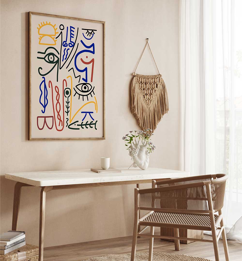 MYSTICAL SYMBOLS , LINE ART PAINTINGS