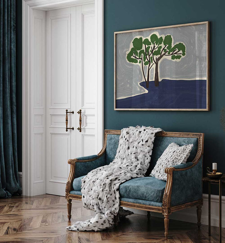 STYLIZED TREES X , FLORAL FLOWER PAINTINGS