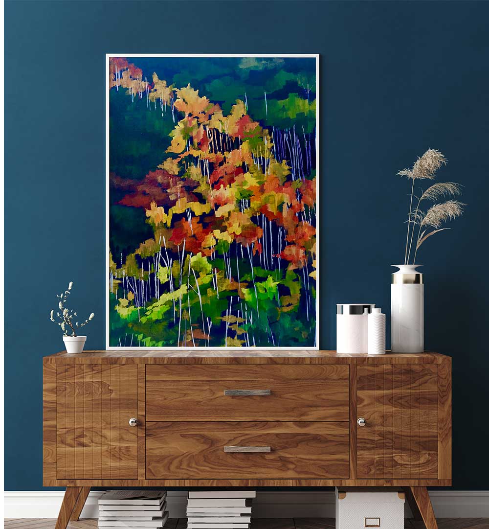 DESCENDING THE HILLSIDE , LANDSCAPE PAINTINGS