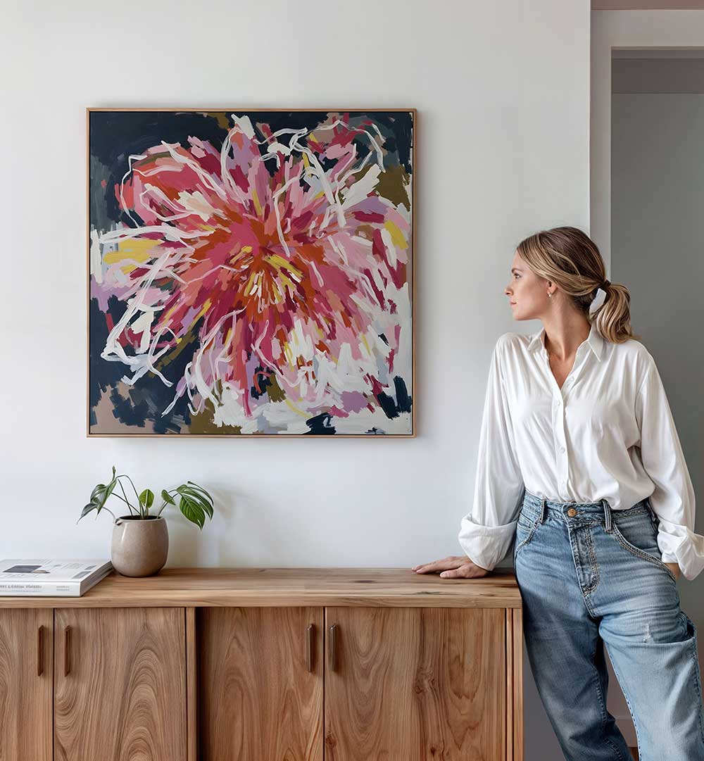 THIS IS HAPPINESS , FLORAL FLOWER PAINTINGS