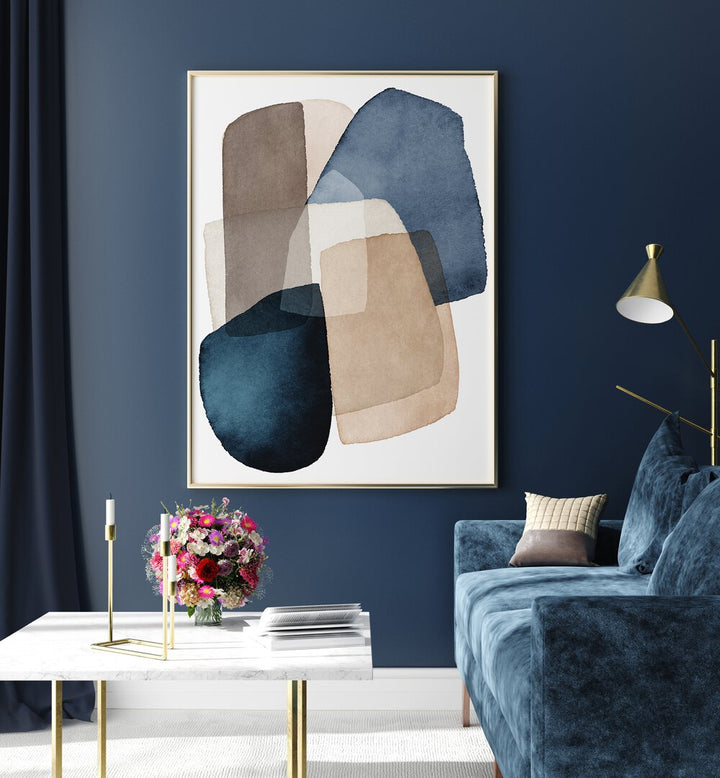 BLUE BROWN BLOCKS , ABSTRACT PAINTINGS