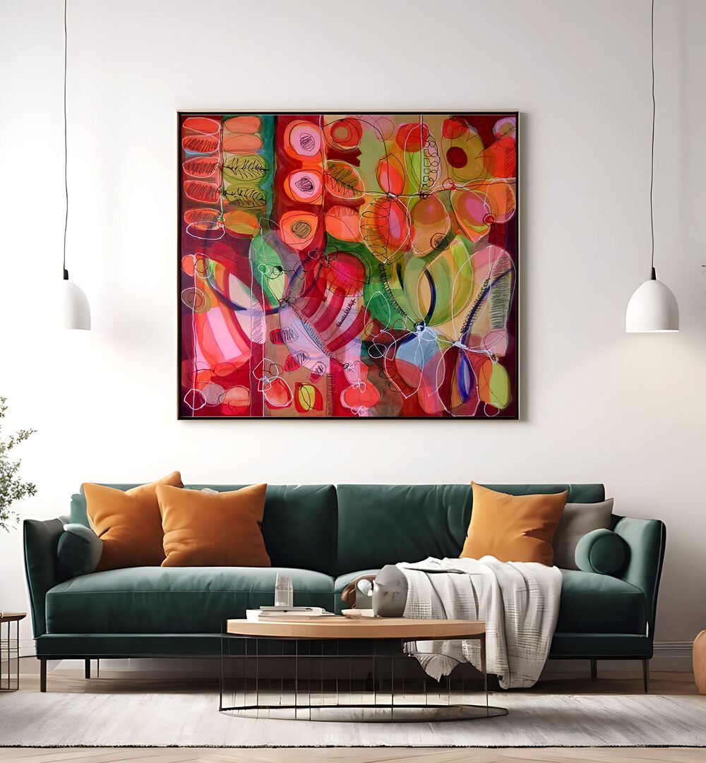 Bright and vibrant NOTHING LIKE SUMMER I, ABSTRACT PAINTINGS enhance modern interiors, adding life and color to your space.