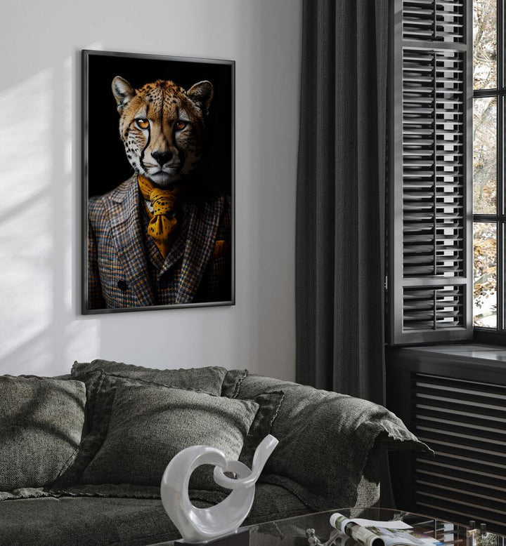 WILD SUITS - CHEETAH, ANIMAL PAINTINGS showcases a chic cheetah portrait blending wild elegance and style.
