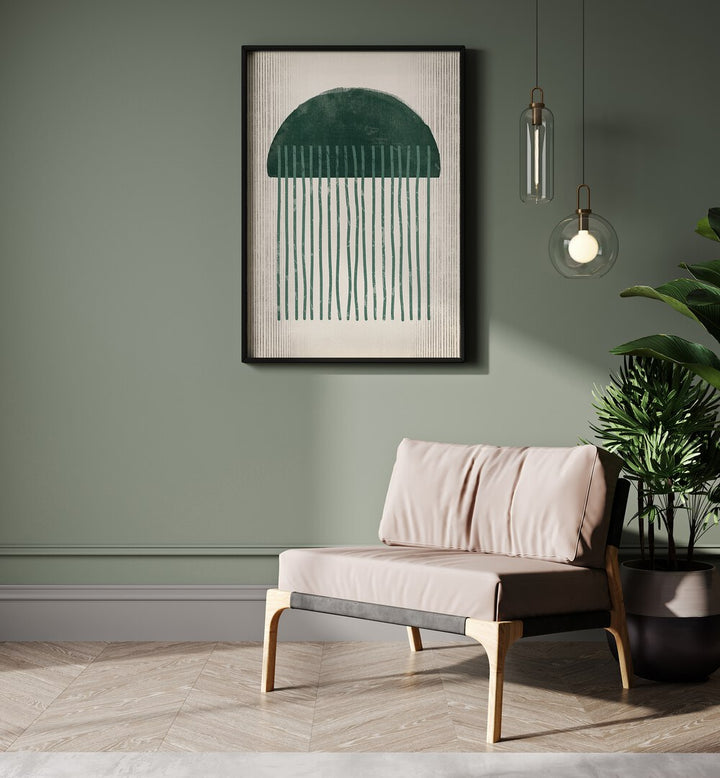 Emerald Suspicious Jellyfish geometric art prints add modern elegance to your space, enhancing any decor style.