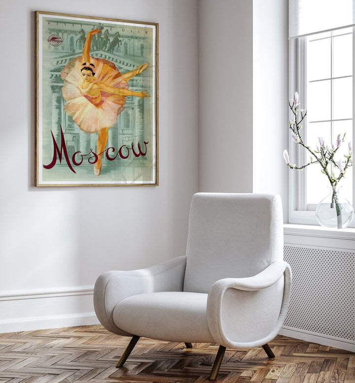 Capture the elegance of ballet with MOSCOW I, VINTAGE TRAVEL POSTERS, showcasing the charm of Russia's capital.