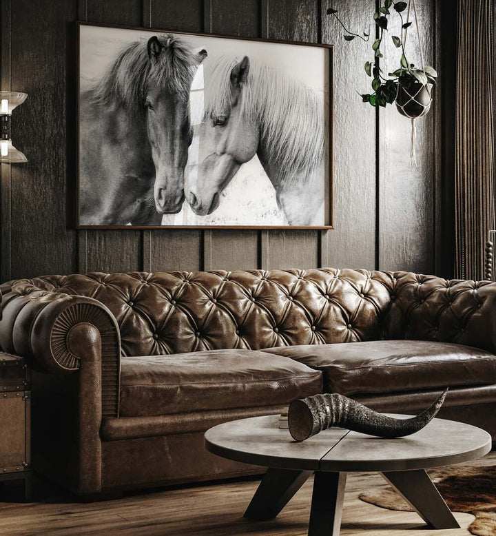 Elegant HORSE LOVE, ANIMAL PAINTINGS showcase two beautiful horses, perfect for any equestrian enthusiast's space.