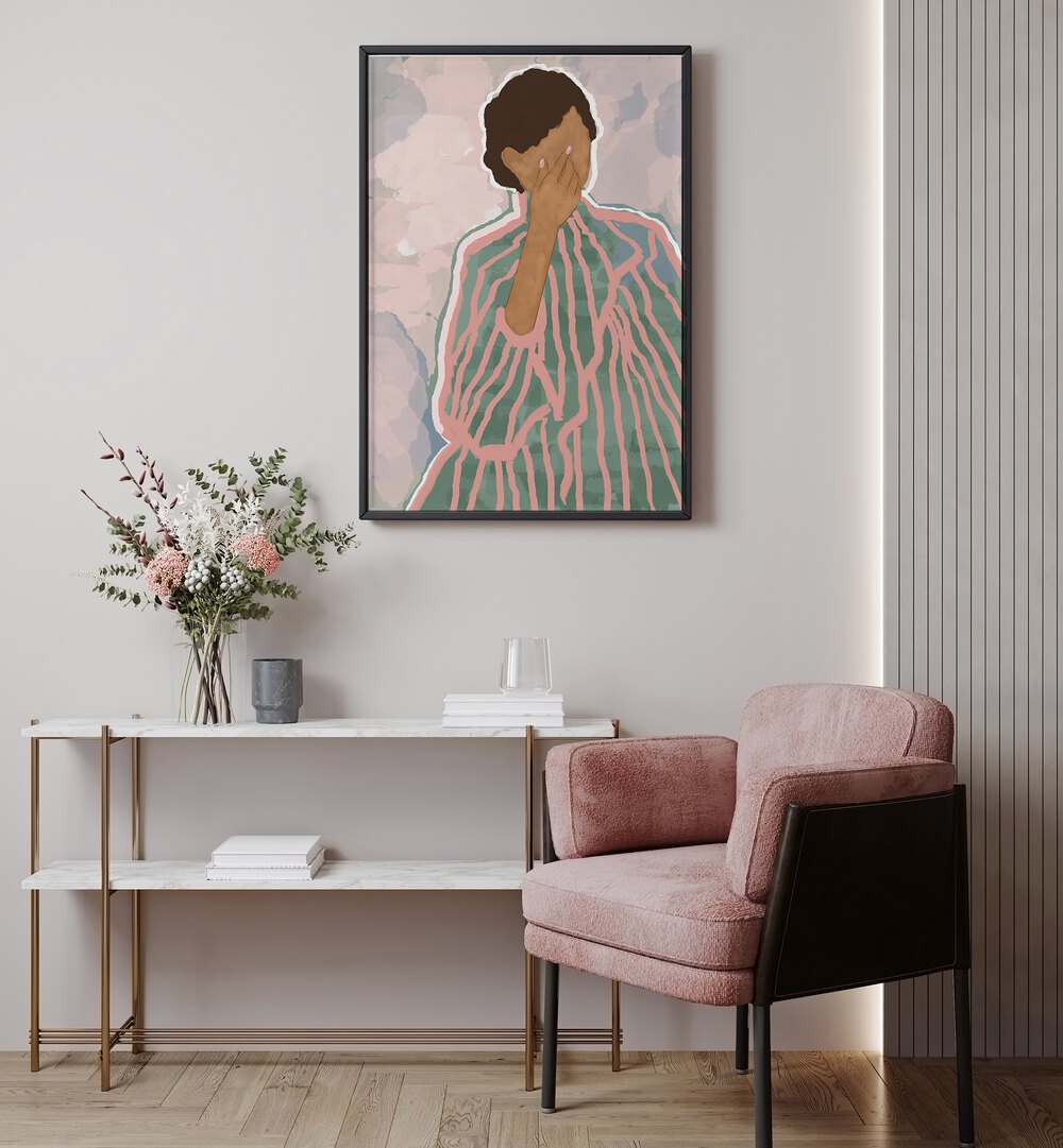 Stylish WOMAN, FASHION POSTERS displayed in a modern living space, reflecting elegance and contemporary design.