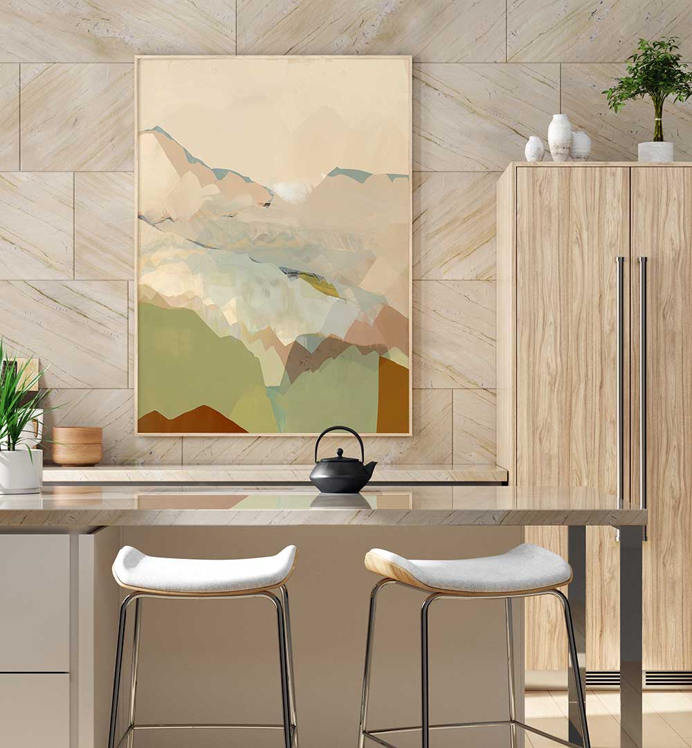 Transform your space with PEACHY MOUNTAIN RANGE I, LANDSCAPE PAINTINGS, showcasing nature's beauty in vibrant colors.
