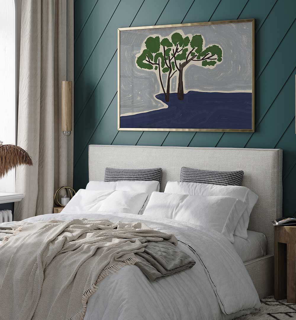 STYLIZED TREES X , FLORAL FLOWER PAINTINGS