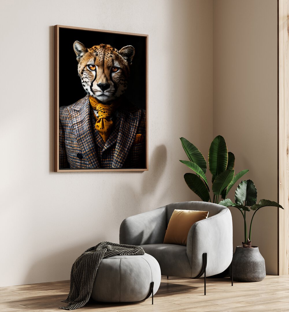 Stylish WILD SUITS - CHEETAH, ANIMAL PAINTINGS by Philippe HUGONNARD showcase wild elegance in modern decor.