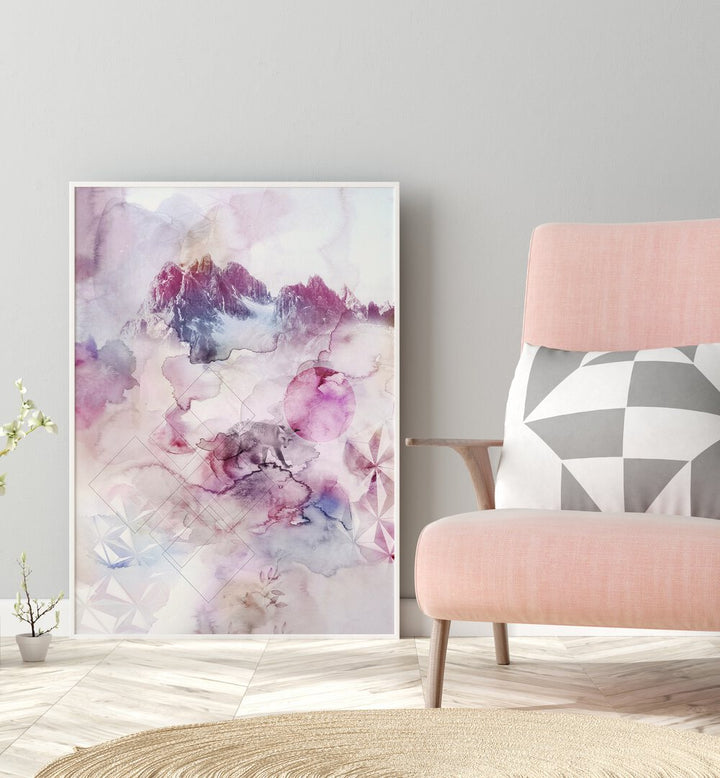Vibrant DUSK III, ABSTRACT PAINTINGS displayed in a modern setting, enhancing contemporary home decor.