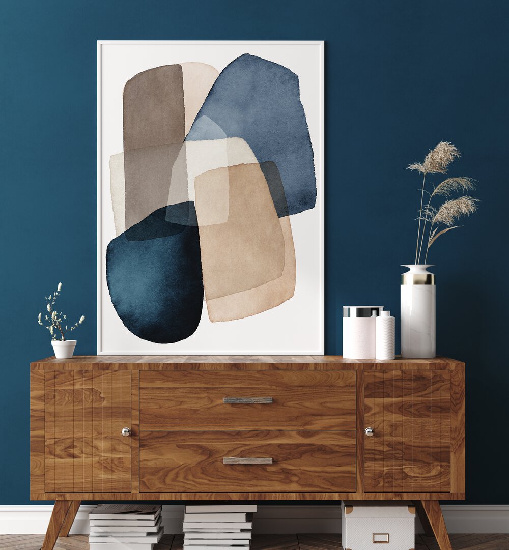 BLUE BROWN BLOCKS , ABSTRACT PAINTINGS