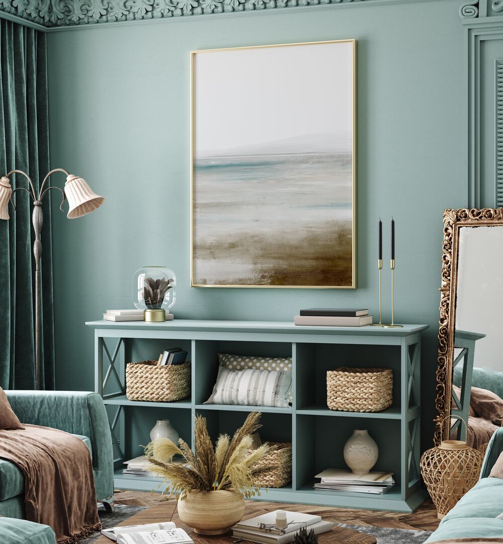 BAY VIEW, ABSTRACT PAINTINGS enhance your space with modern artistry, capturing serene bay colors for a calming effect.