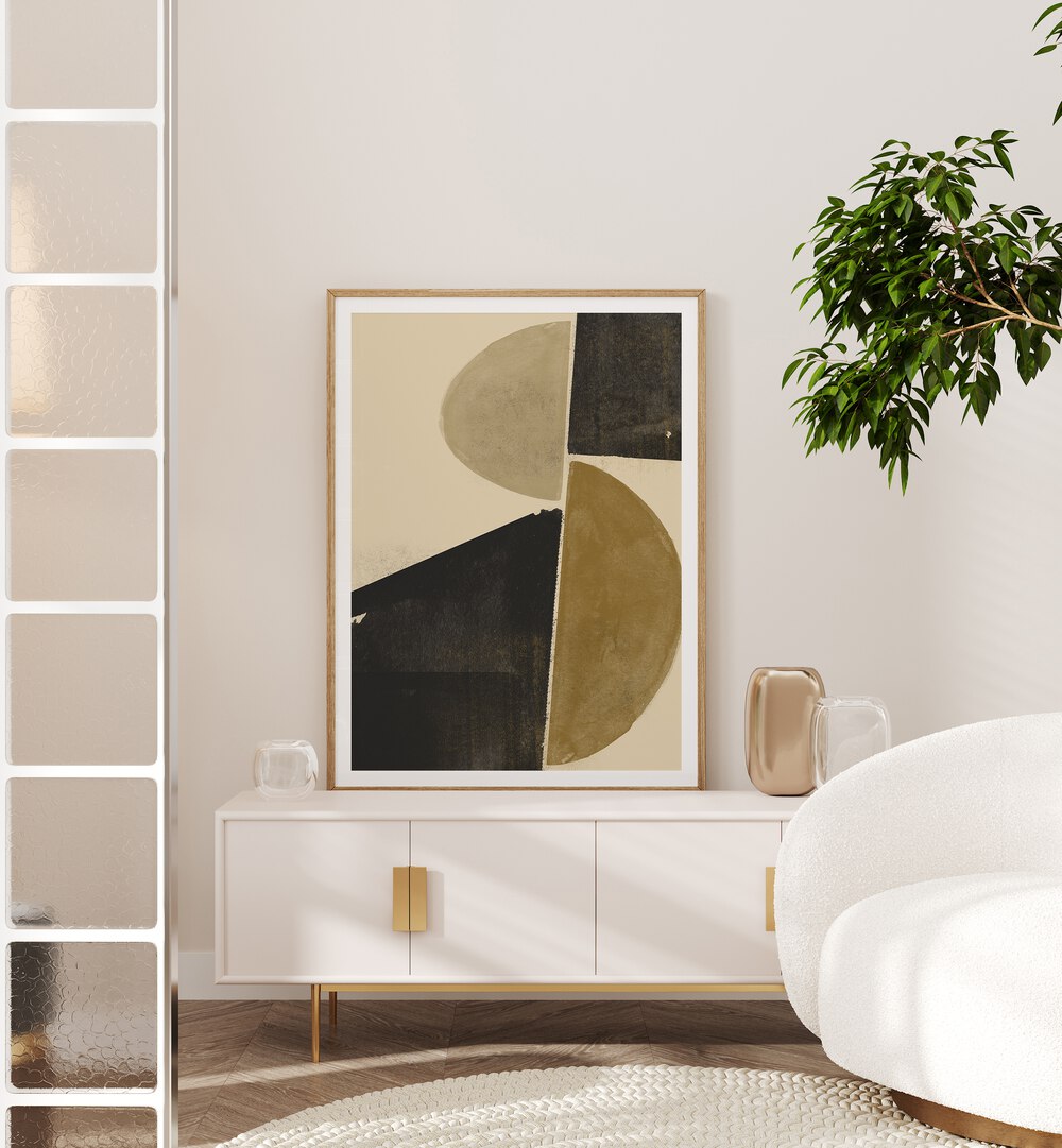 Stylish INTERACTION BALANCE NO.II, GEOMETRIC ART PRINTS enhances your space with modern abstract elegance.