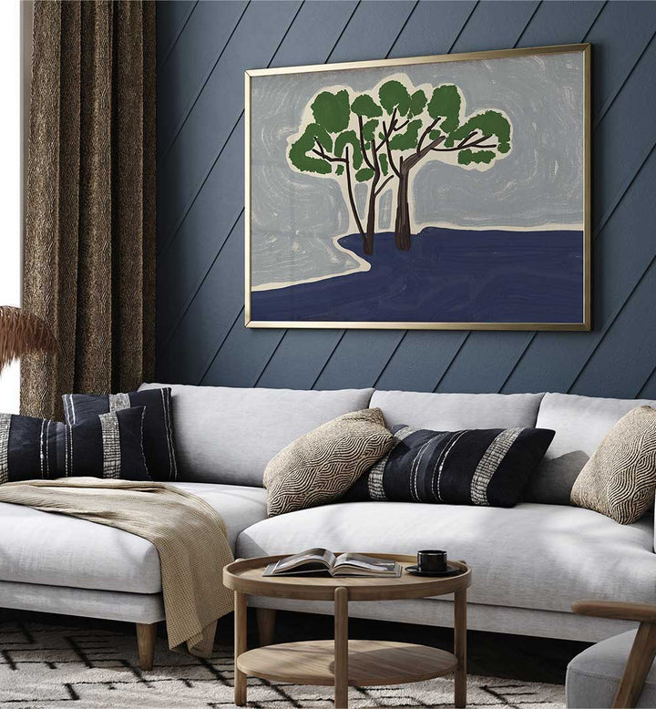 STYLIZED TREES X , FLORAL FLOWER PAINTINGS