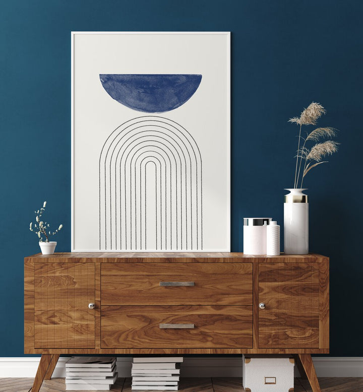 Elevate your space with BLUE MOON NO3., GEOMETRIC ART PRINTS, blending elegance and contemporary style perfectly.