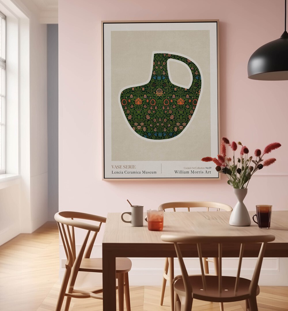 William Morris Greek Shape II, floral flower paintings, showcasing vibrant colors and modern design by Emel Tunaboylu.