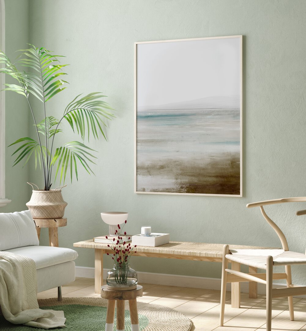 BAY VIEW, ABSTRACT PAINTINGS enhance modern spaces with serene colors, creating a calming atmosphere in any room.