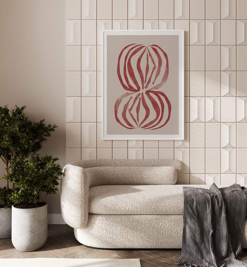 Stylish living room featuring NEW VASE LINE ART, ABSTRACT PAINTINGS that enhance modern decor with elegance.
