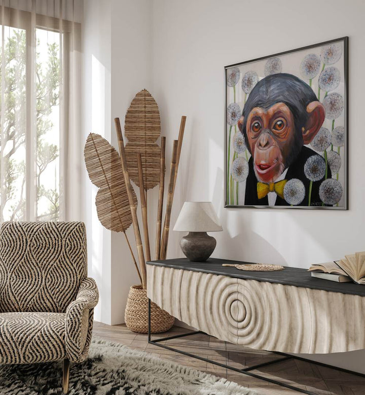 Vibrant MONKEY YELLOW BOW TIE, COMIC POSTERS artwork, perfect for adding character to any wall space.