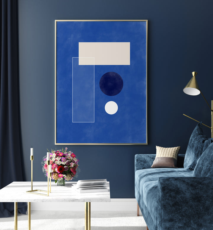 SIMPLE BLUE FORMS , GEOMETRIC ART PRINTS