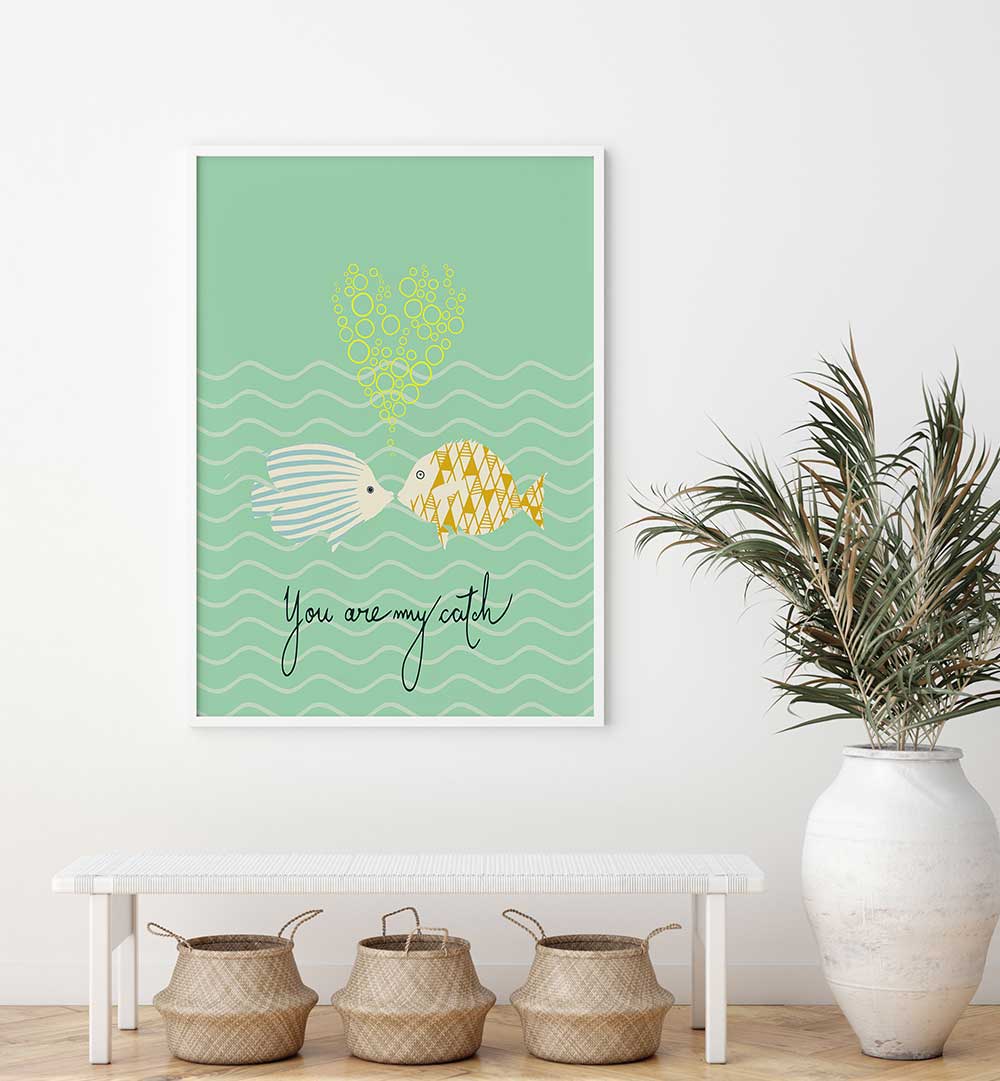 MELLOW Kids Room Paintings add charm with playful fish designs, perfect for inspiring creativity in your child's space.