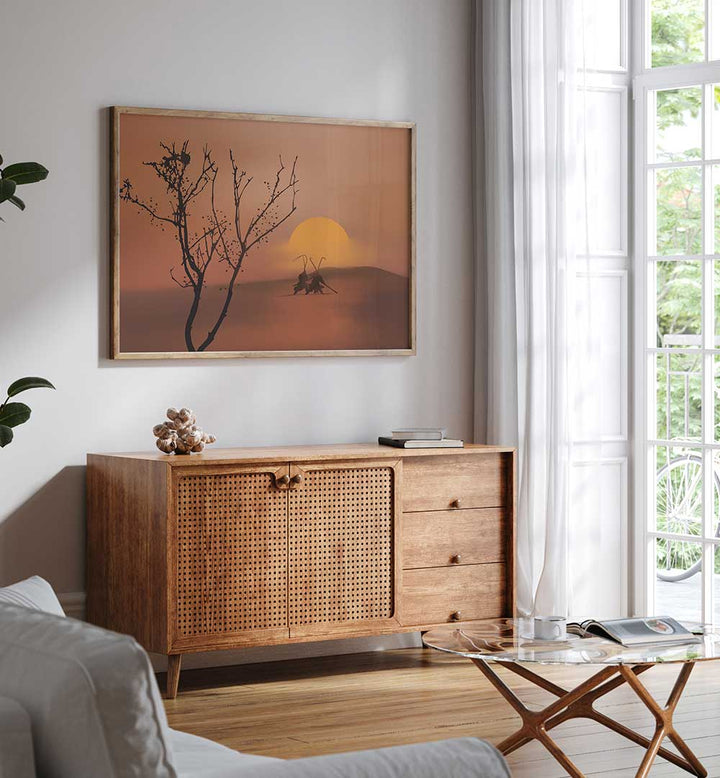 SUNSET OVER A VIVID , LANDSCAPE PAINTINGS