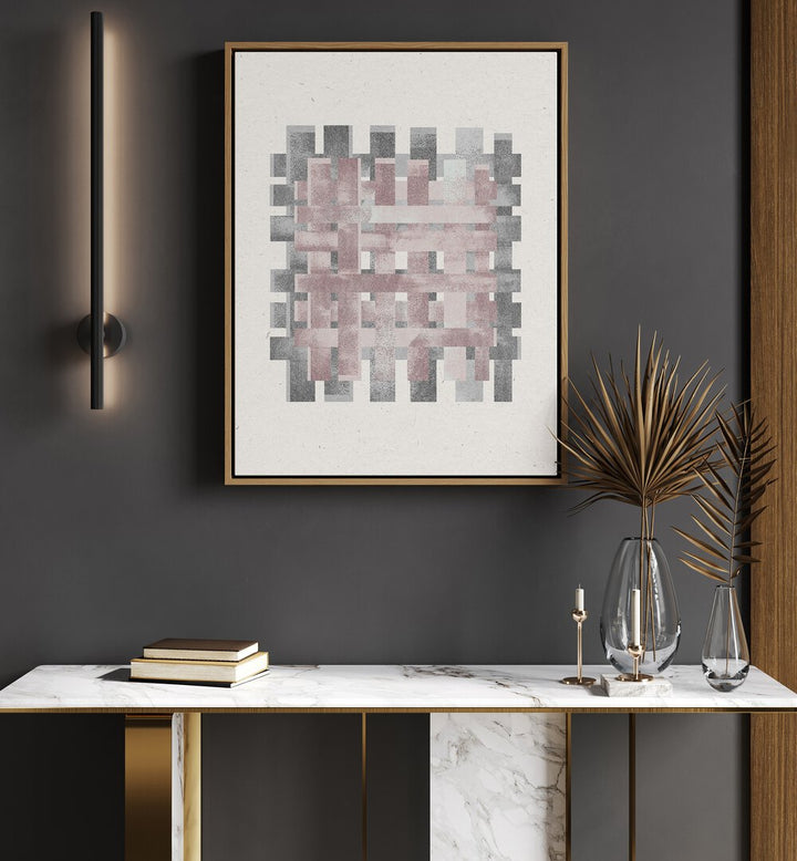 Stylish interior featuring PATTERN NO.1, ABSTRACT PAINTINGS, enhances modern decor with bold colors and intricate designs.