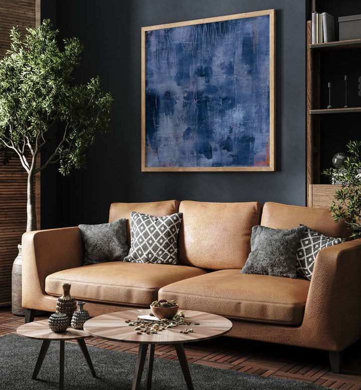 TEX MIX III, ABSTRACT PAINTINGS adorns a stylish living room, enhancing the artistic ambiance of the space.